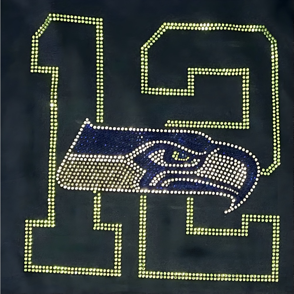 SPORT TEK SEATTLE SEAHAWKS SEQUINED HOODIE SWEATSHIRT - Picture 5 of 7